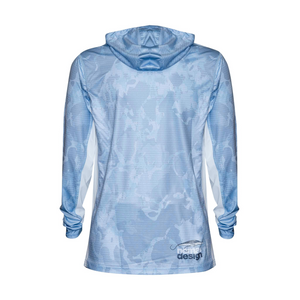 Nomad Tech Fishing Shirt Hooded - Camo Splice Blue