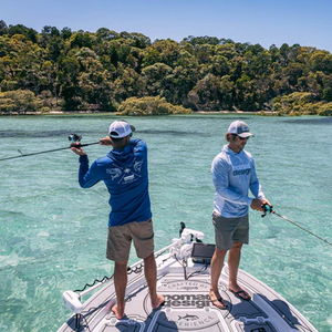 Nomad Tech Fishing Shirt Hooded - Camo Splice Blue