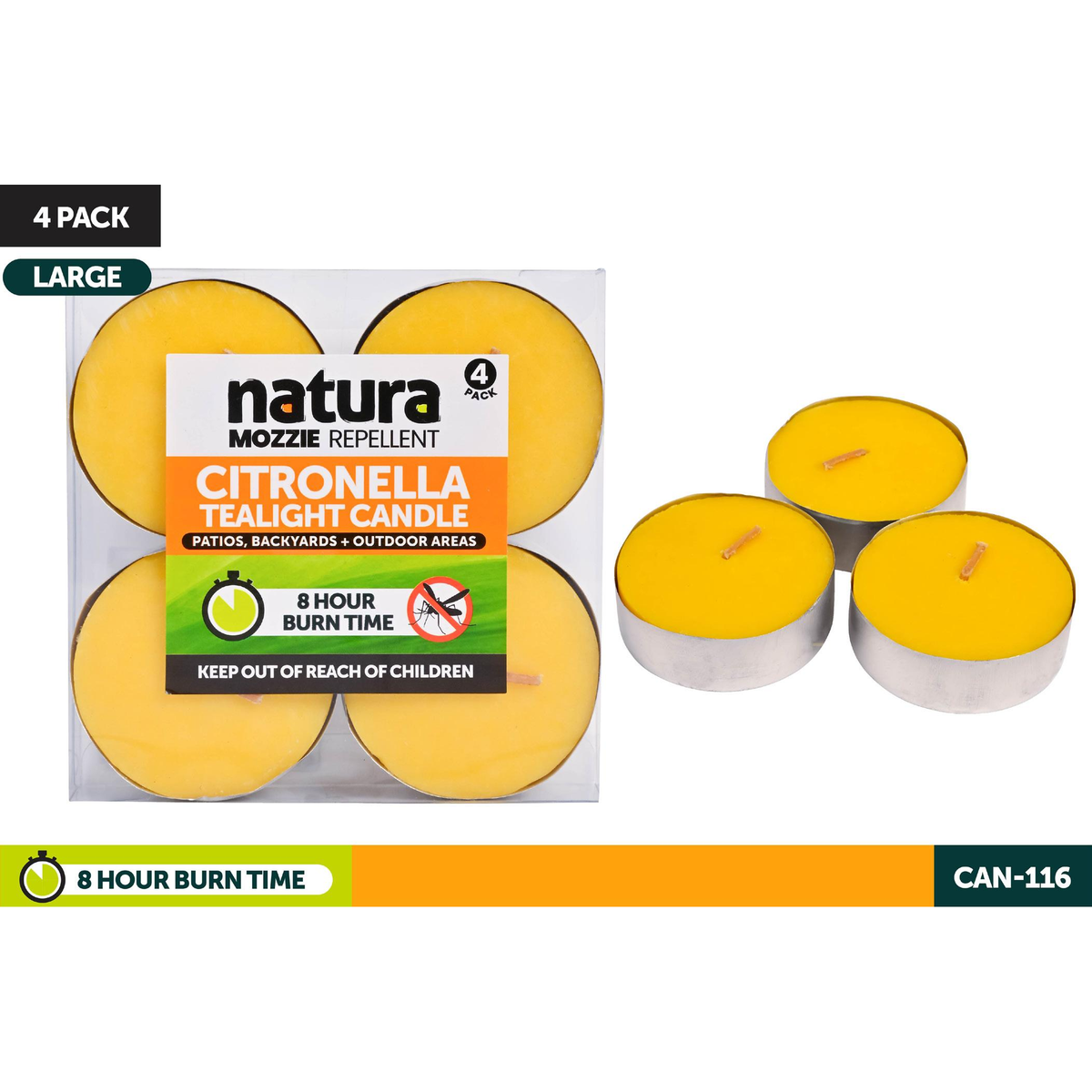 Natura Citronella Tealight Candle