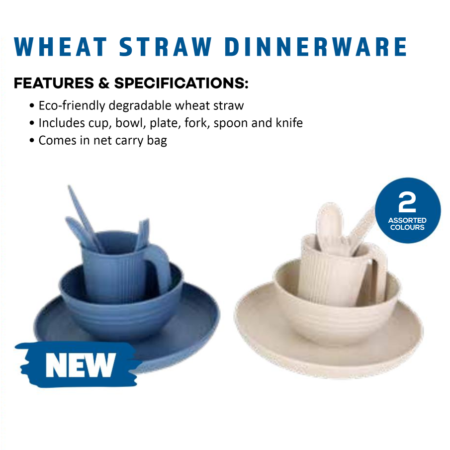 Wildtrak Eco Friendly Wheat Straw Camp Kitchenware