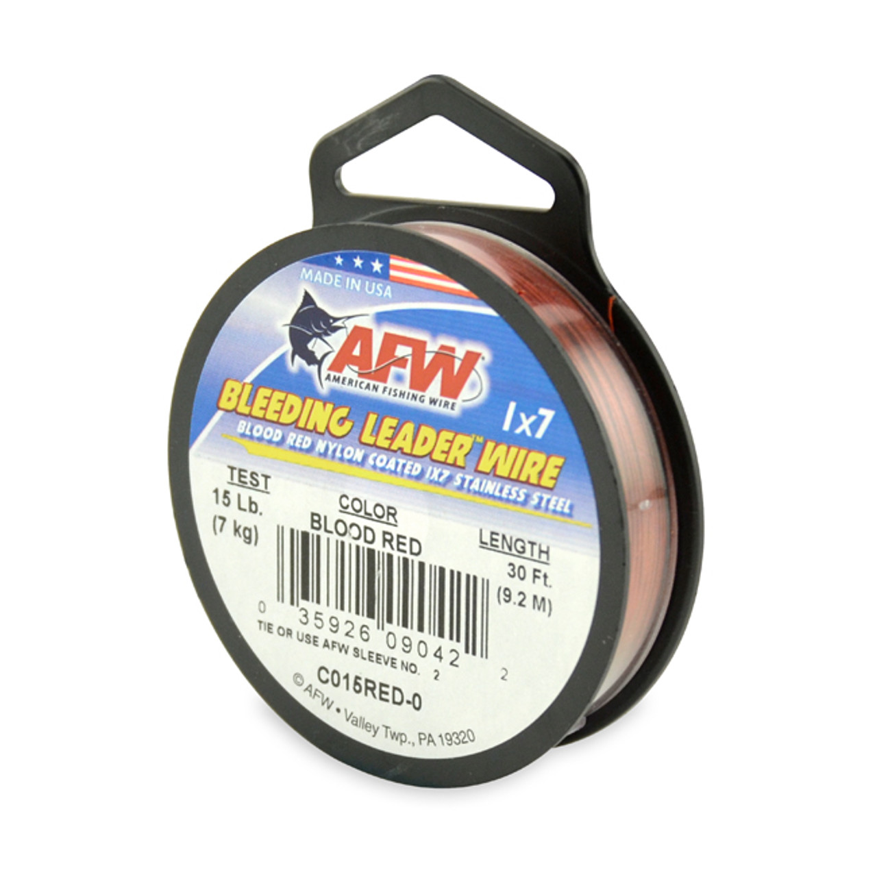 AFW 1x7 Bleeding Leader Wire 30ft
