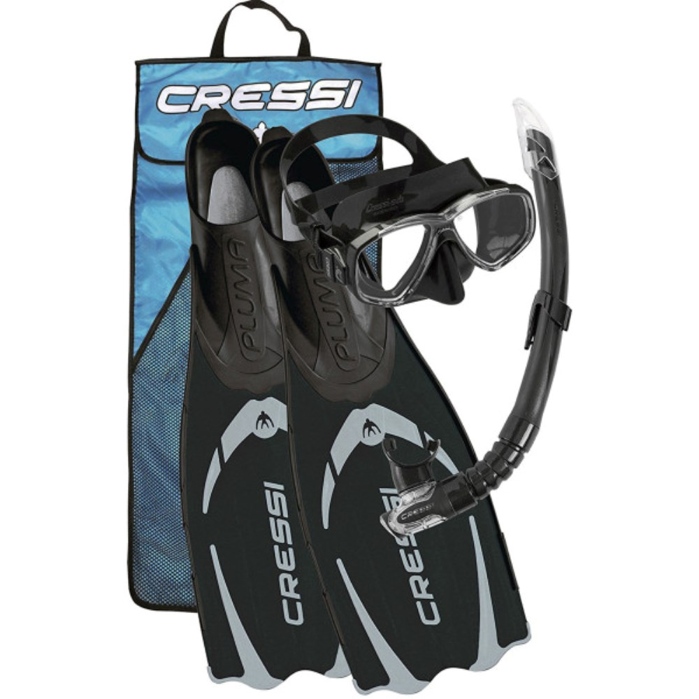 Cressi Pluma Mask Snorkel Fin Set