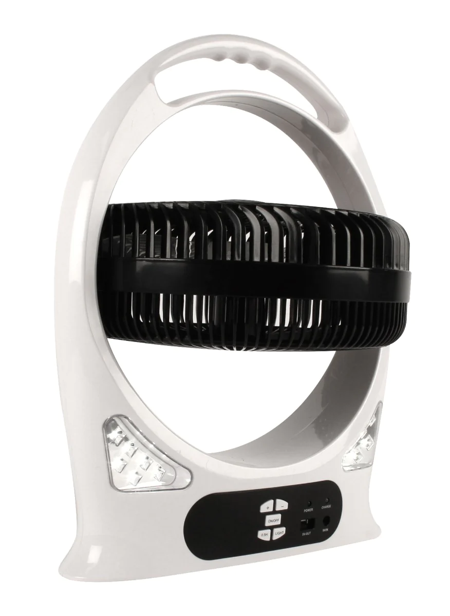 Wildtrak 30cm Lithium Rechargeable Camping Fan with LED Lights