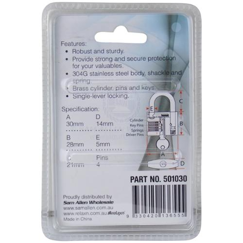 Relaxn S/S 40mm Padlock