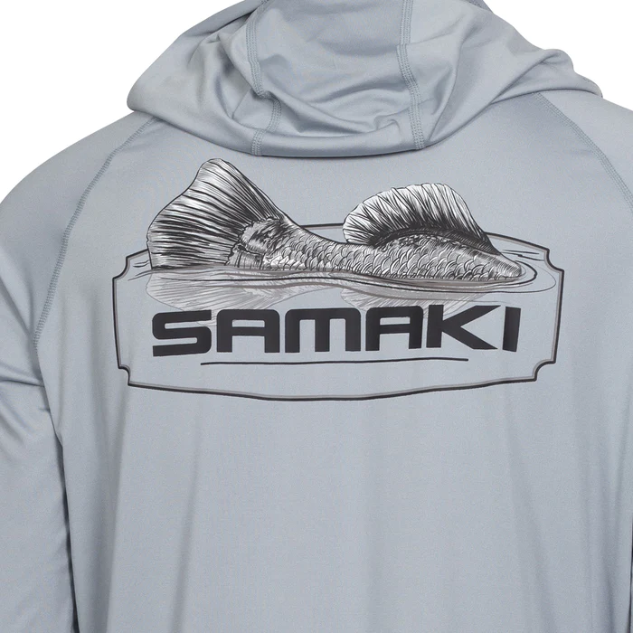 Samaki Tailing L/S Hooded Shirt Silver