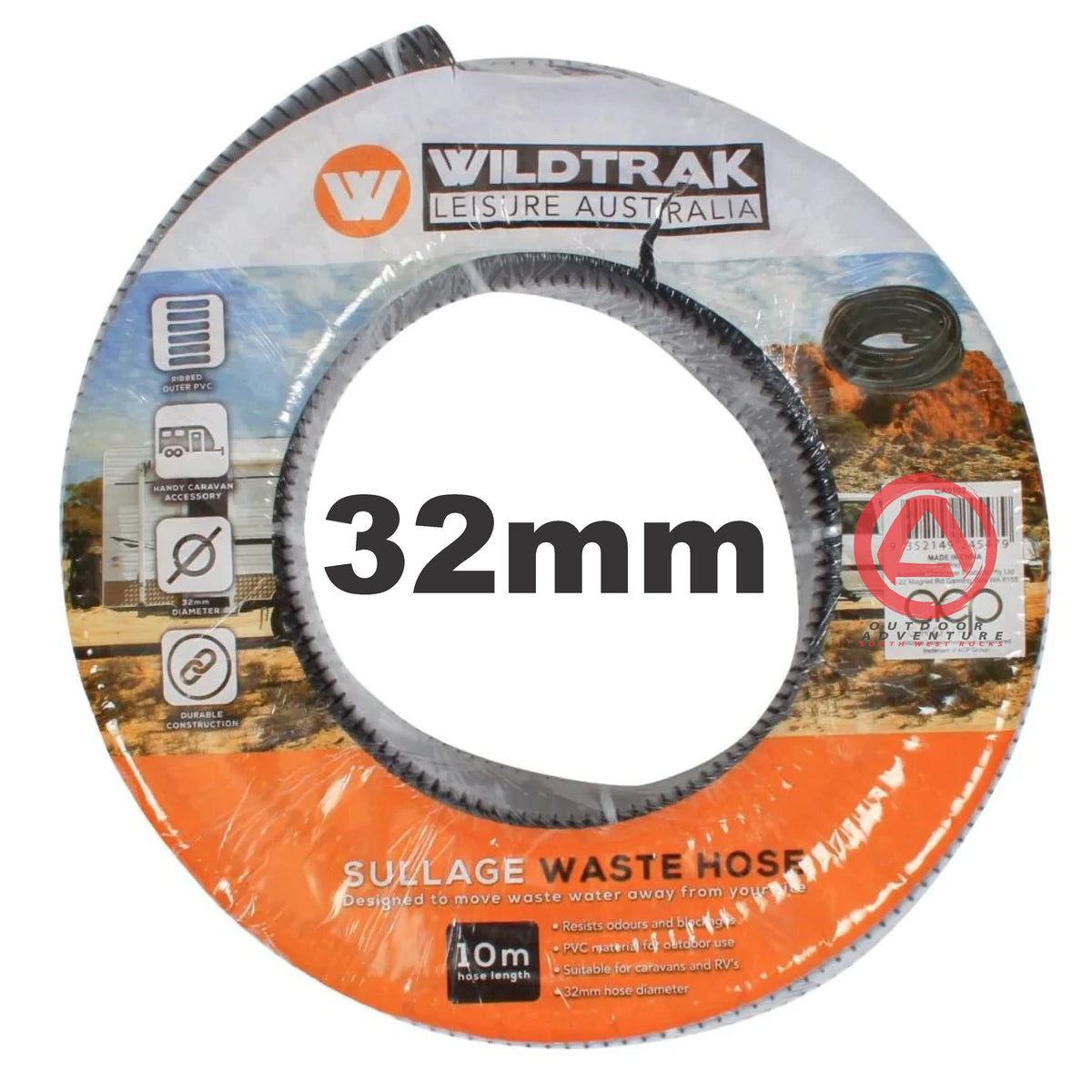 Wildtrak Caravan Black Waste Hose 32mm (SULLAGE)