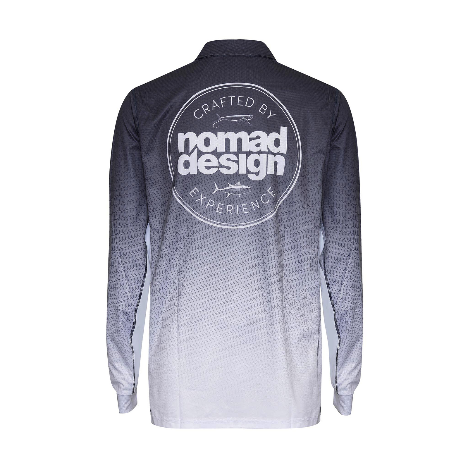 Nomad Tech Fishing Shirt Collared - Scale Fade Grey Classic Tuna