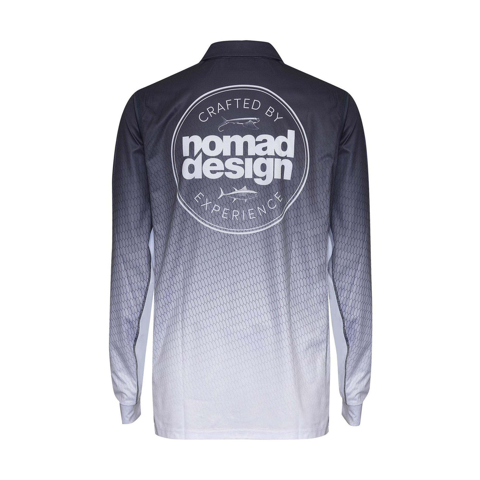 Nomad Tech Fishing Shirt Collared - Scale Fade Grey Classic Tuna