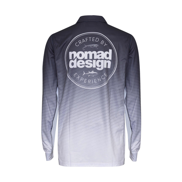 Nomad Tech Fishing Shirt Collared - Scale Fade Grey Classic Tuna - Outdoor  Adventure South West Rocks