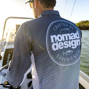 Nomad Tech Fishing Shirt Collared - Scale Fade Grey Classic Tuna