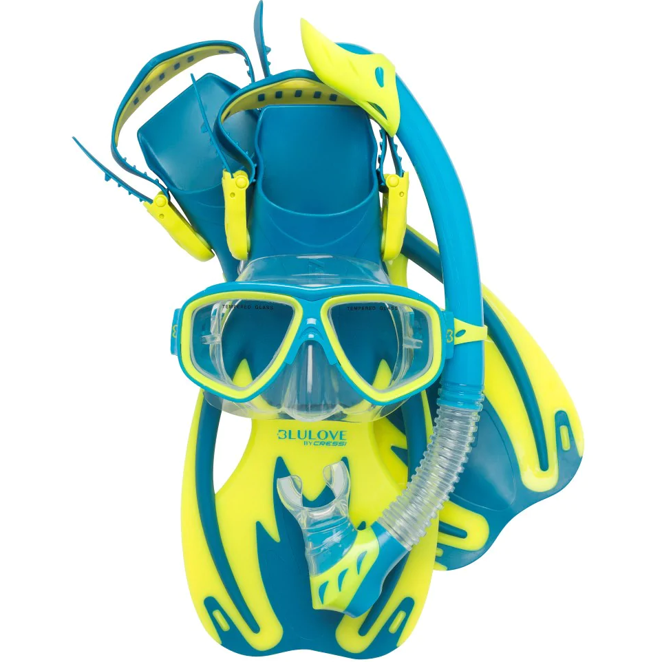 Cressi Rocks Junior Mask, Snorkel & Fin Set