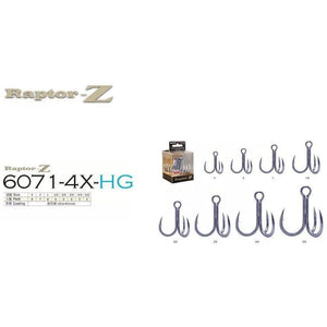 Bkk Treble Hook Raptor-Z 4X Pkt Hooks