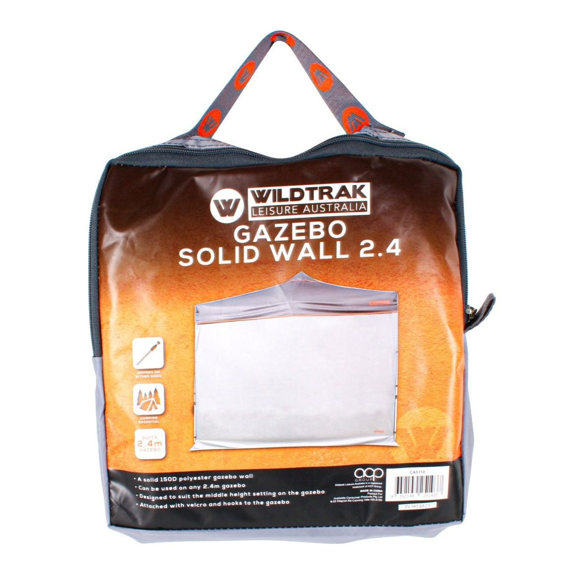 Wildtrak Gazebo Solid Wall Grey