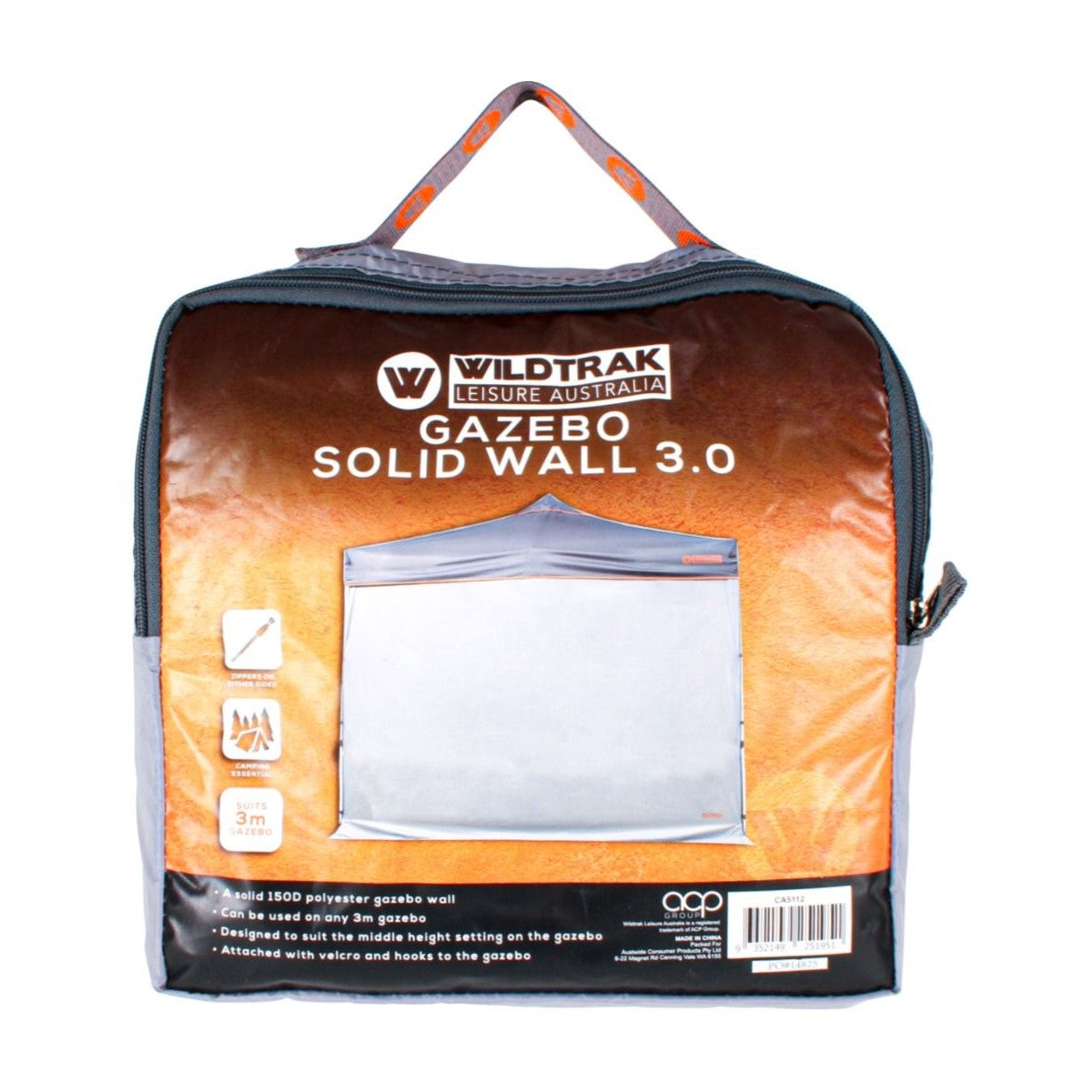 Wildtrak Gazebo Solid Wall Grey