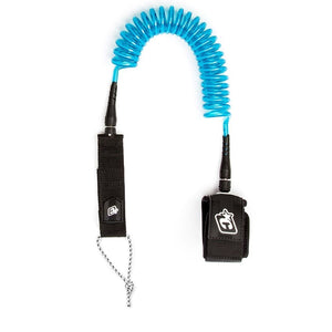 Creatures Coiled Sup Leash 10Ft Ankle / Blue / Black Kayak / Sup Accessories