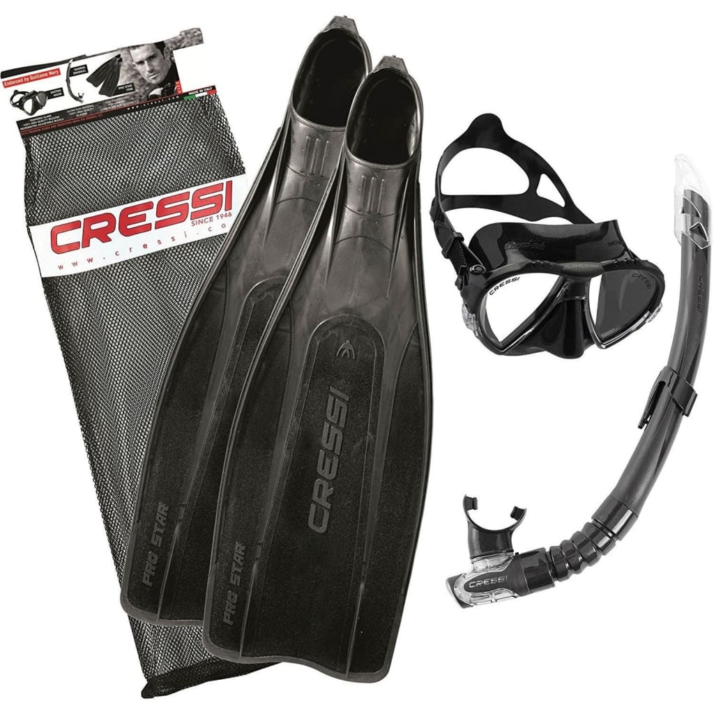 Cressi Junior Rocks Dry Mask Fin Snorkel Set