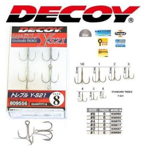 Decoy Treble Hook Y-S21 Pkt Hooks