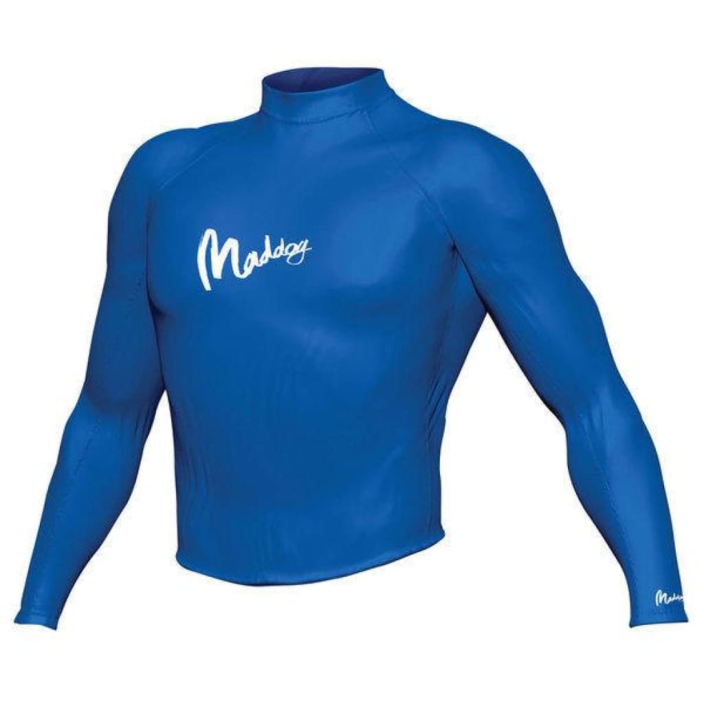 Maddog Mens Rash Top - Longsleeve S / Blue Maddog