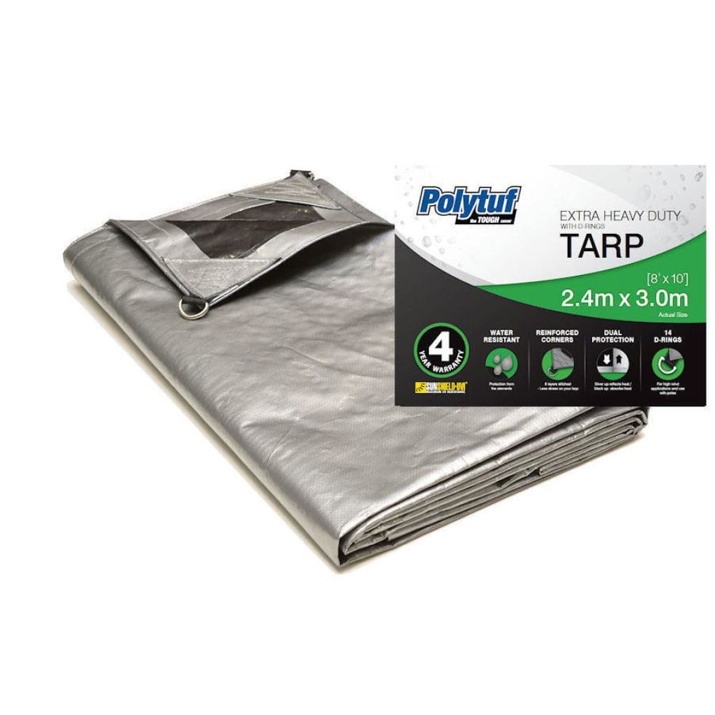 Polytuf Extra Heavy Duty D-Ring Tarp 3.0M X 3.6M Tents / Tarps / Shelters